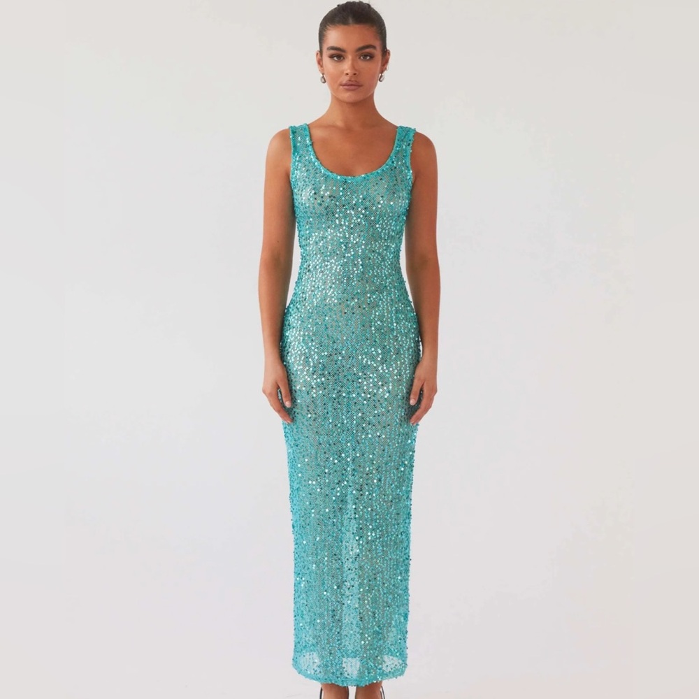 NWT Peppermayo Sweet Essence Maxi Dress in Crystal